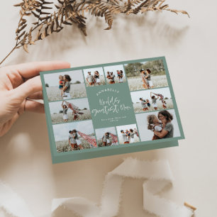 Sage groen multi foto mum typografie modern kaart