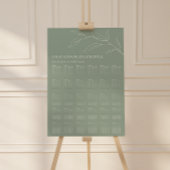 Sage Groen Olijfblad Bruiloft 30 Tafel Zitplaatsen Poster