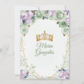 Sage Groen Paarse Mis Quince 15 Anos Kroon Kaart (Achterkant)