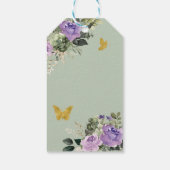 Sage Groen Paarse Prinses Quinceañera Cadeaulabel (Achterkant)