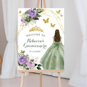 Sage Groen Paarse Prinses Quinceañera Welkom Poster