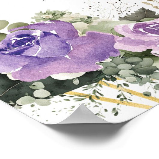 Sage Groen Paarse Prinses Quinceañera Welkom Poster (Hoek)