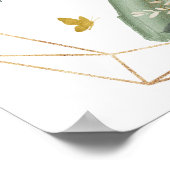 Sage Groen Paarse Quinceañera Favors teken Poster (Hoek)