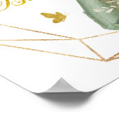 Sage Groen Paarse Quinceañera Gastenboek Poster (Hoek)