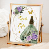 Sage Groen Paarse Quinceañera Kaarten en geschenke Poster
