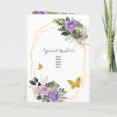 Sage Groen Paarse Quinceañera Programma Sjabloon (Achterkant)