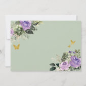 Sage Groen Paarse Quinceañera Save The Date Kaart (Achterkant)