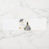 Sage Groen Paarse Quinceañera Waterfles Etiket (Enkel label)