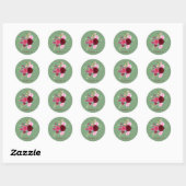 Sage Groen & Pastel Waterverf Bloemen Ronde Sticker (Vel)