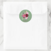 Sage Groen & Pastel Waterverf Bloemen Ronde Sticker (Tas)