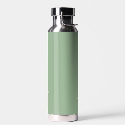 Sage groen perzik aangepaste naam script waterfles (Links)