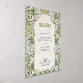 Sage Groen Pimpernel Morris Bruiloft Welkomstbord Folie Afdrukken (Laagn)