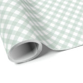 Sage groen plaid eenvoudige pastel gingham cheques cadeaupapier (Rol Hoek)
