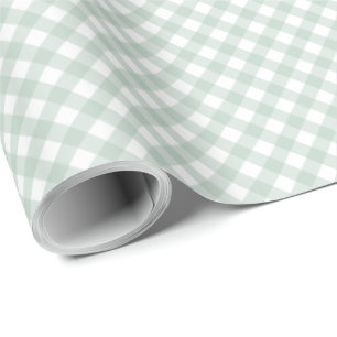 Sage groen plaid eenvoudige pastel gingham cheques cadeaupapier