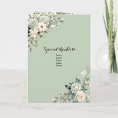 Sage Groen Prinses Quinceañera Programma Sjabloon (Achterkant)