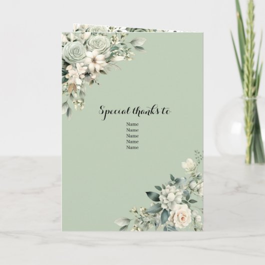 Sage Groen Prinses Quinceañera Programma Sjabloon (Achterkant)