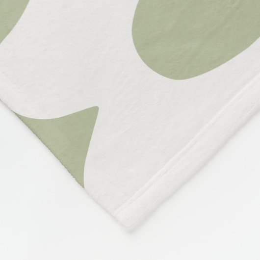 Sage Groen Retro Groovy Baby Bloemen Patroon Fleece Deken (Hoek)