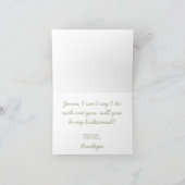 Sage Groen Retro Wavy Bruidsmeisje voorstel Kaart (Binnen)