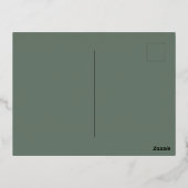 Sage Groen roos Gouden Foto Dank u kaart (Achterkant)