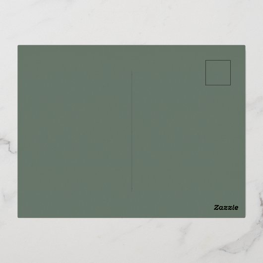 Sage Groen roos Gouden Foto Dank u kaart (Achterkant)