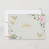 Sage Groen Roze Bloemen Quinceanera 16e Kalender Save The Date (Achterkant)