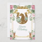 Sage Groen Roze Bloemen Schattige Meisje 3e Verjaa Kaart (Achterkant)