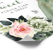 Sage Groen Roze Blush XV Años Vijftien is Zoet Poster (Hoek)