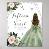 Sage Groen Roze Blush XV Años Vijftien is Zoet Poster (Voorkant)