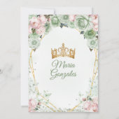 Sage Groen Roze Mis Quince 15 Anos Kroon Kaart (Achterkant)