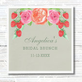 Sage Groen Roze Perzik Pioen Bridal Brunch Servet