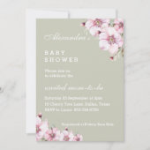 Sage Groen Roze Rozen Bloemen Baby shower Kaart (Voorkant)