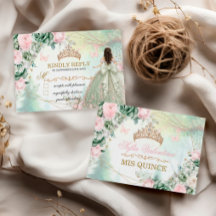 Sage Groen Roze Whimsical Bos Quinceañera