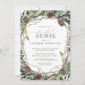 Sage Groen Rustiek Groen Pinecone Vrijgezellenfees Kaart (Voorkant)