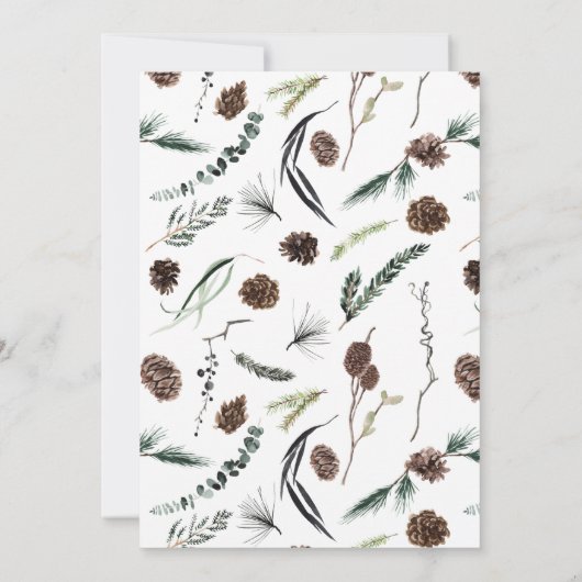 Sage Groen Rustiek Groen Pinecone Vrijgezellenfees Kaart (Achterkant)