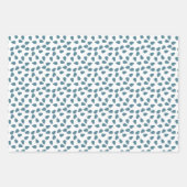 Sage Groen schattige bloemen Bladeren patroon Wit  Inpakpapier Vel (Voorkant 2)