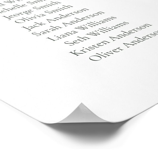 Sage Groen Script 20 tafel Zitgrafiek Poster (Hoek)