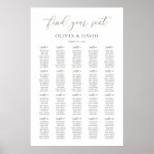 Sage Groen Script 20 tafel Zitgrafiek Poster (Voorkant)