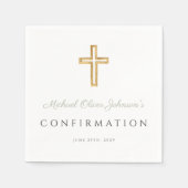 Sage Groen Script Religieus Kruis Bevestiging Servet (Voorkant)