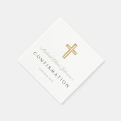 Sage Groen Script Religieus Kruis Bevestiging Servet (Hoek)