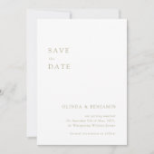 Sage Groen Sla de datumkaarten Modern Minimalist o Save The Date (Voorkant)