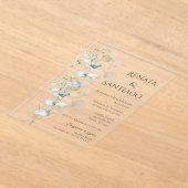 Sage groen Spaans bruiloft Acryl Uitnodigingen (Laagn)