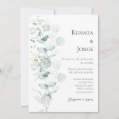 Sage groen Spaans bruiloft Kaart (Voorkant)