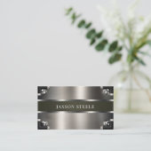 Sage Groen Staal Industrieel Visitekaartje (Staand voorkant)