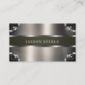 Sage Groen Staal Industrieel Visitekaartje (Voorkant)