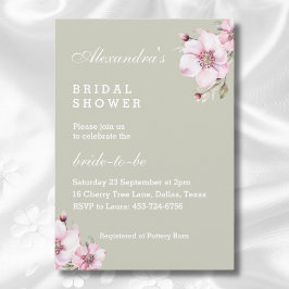 Sage Groen Stoffig Roze Rozen Bloemen Vrijgezellen Kaart