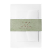 Sage Groen & Terracotta tinten Tekst Kleur Bruilof Uitnodigingen Wikkel (Voorkant Voorbeeld)