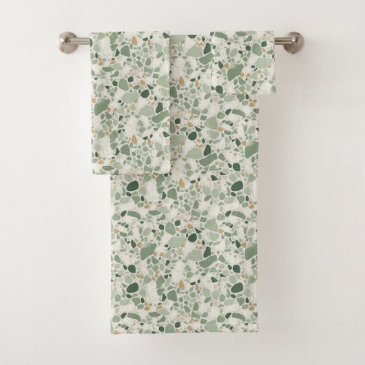 Sage groen Terrazzo effect Bad Handdoek (Insitu)