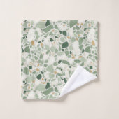 Sage groen Terrazzo effect Bad Handdoek (Wasdoekje)