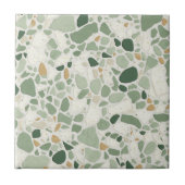 Sage groen Terrazzo effect Tegeltje (Voorkant)