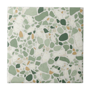 Sage groen Terrazzo effect Tegeltje